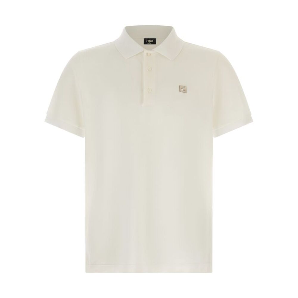 Fendi White Cotton Polo Men's Shirt